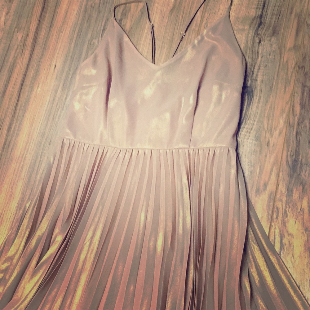 Lauren Conrad size 8 champagne pleated dress!